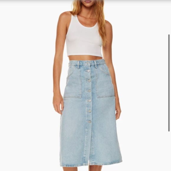 Citizens of Humanity Light Anouk high-rise denim midi skirt